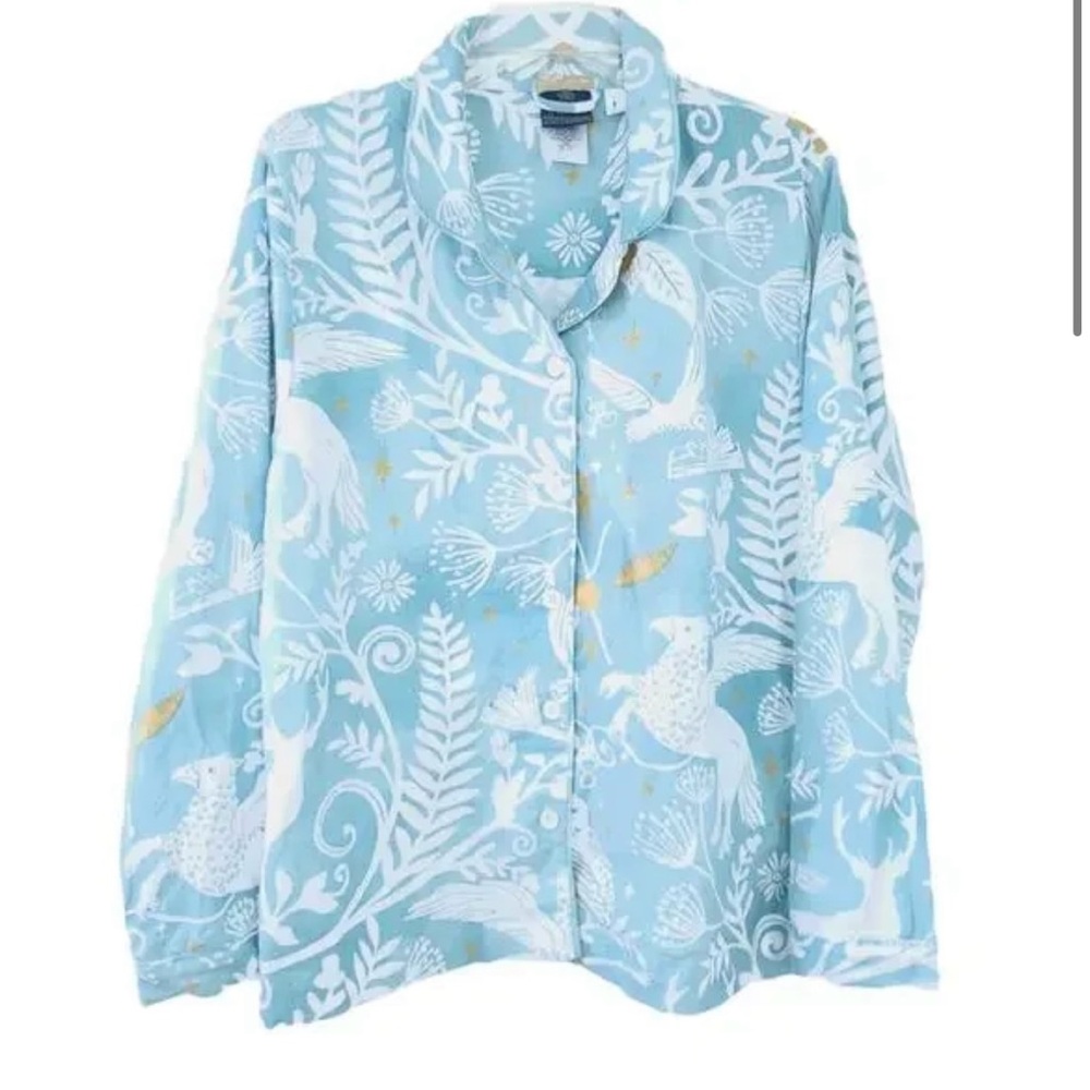 Pottery Barn Harry Potter Patronus  Organic Flannel Pajama TOP ONLY Teen Large